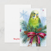 Parkiet en kerstlint kerst Kaart (Voorkant / Achterkant)