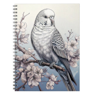 Parkiet in zacht blauw Notitieboek