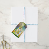 Parkiet-kerstboom Cadeaulabel (Met Touw)