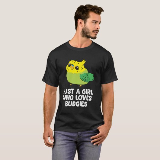 Parkiet mama is gewoon een meisje dat van budgies  t-shirt (Voorkant volledig)