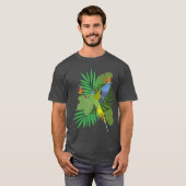 Parkiet met bladeren t-shirt (Voorkant volledig)