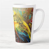 Parkiet met Paisley en bloemen Latte Mok (Rechts)