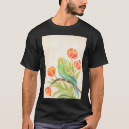Parkiet met Tulpen Exotische Huisdieren T-shirt