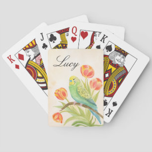 Parkiet met tulpen personaliseren pokerkaarten