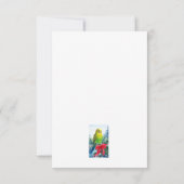 Parkiet op dennentak en kerstlint bedankkaart (Achterkant)