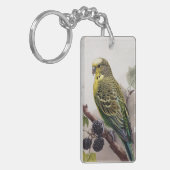 Parkiet op een Mulberry Branch Sleutelhanger (Voorkant Links)