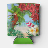 Parkiet op een tropisch strand blikjeskoeler (Voorkant)