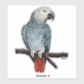 Parkiet Stickers Afrikaanse Grijze Parkiet Sticker (Vel)