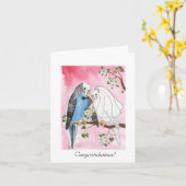 Parkiet Trouwkaart Kaart (Gele Bloem)