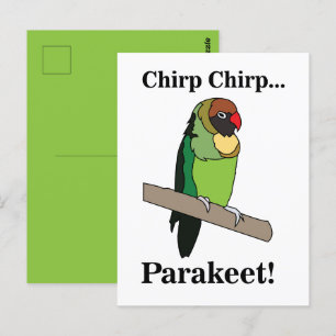 Parkiet vogel briefkaart