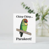 Parkiet vogel briefkaart (Staand voorkant)