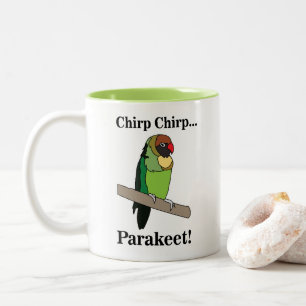 Parkiet vogel tweekleurige koffiemok