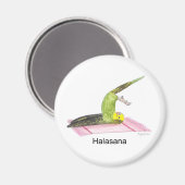 Parkiet Yoga, Plough Pose (met tekst) Magneet (Voorkant / Achterkant)