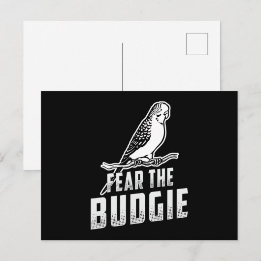 Parkietenliefhebber vreest de Budgie Budgerigar Bu Briefkaart (Voorkant / Achterkant)