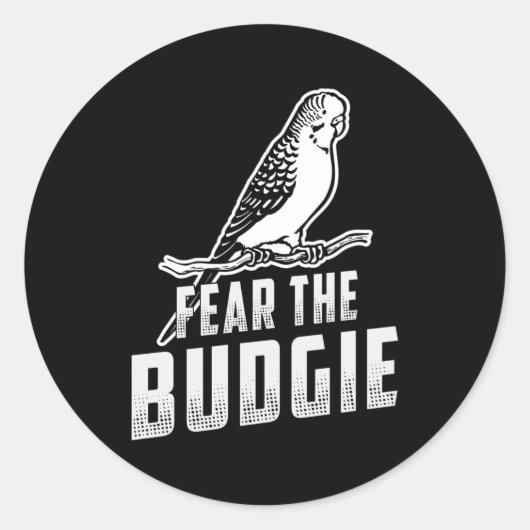 Parkietenliefhebber vreest de Budgie Budgerigar Bu Ronde Sticker (Voorkant)
