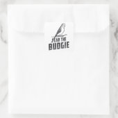 Parkietenliefhebber vreest de Budgie Budgerigar vo Vierkante Sticker (Tas)