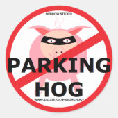 PARKING HOG BANDIT RONDE STICKER (Voorkant)