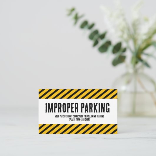 Parking Incorrectly complaint card Visitekaartje (Staand voorkant)