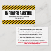Parking Incorrectly complaint card Visitekaartje (Voorkant / Achterkant)
