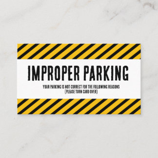 Parking Incorrectly complaint card Visitekaartje