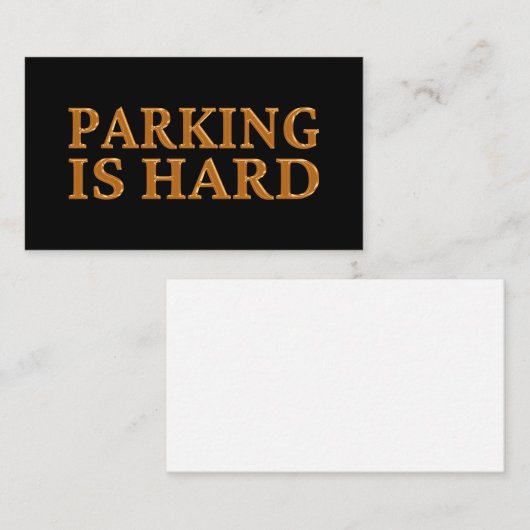 Parking is moeilijk - Slecht parkeren Visitekaartje (Voorkant / Achterkant)