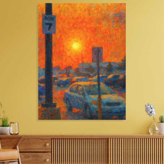 Parking Lot Impressionist AI Art Canvas Afdruk (Insitu (Woonkamer))