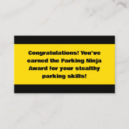 Parking Ninja Award Contactkaartje