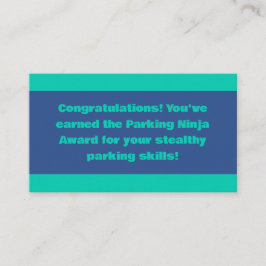Parking Ninja Award Visitekaartje