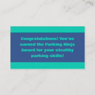 Parking Ninja Award Visitekaartje