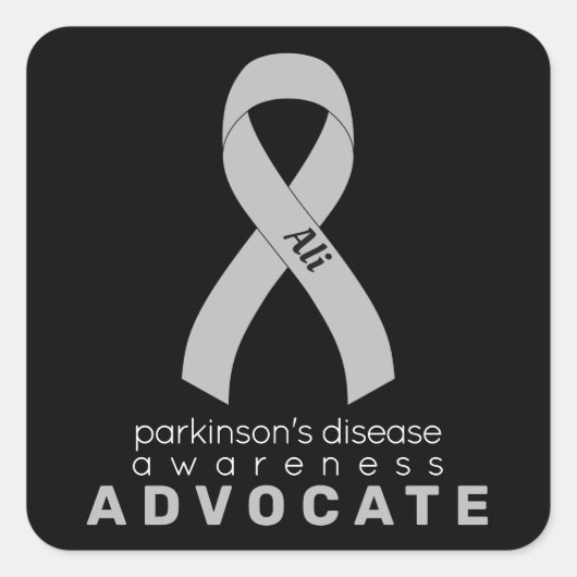 Parkinson Advocate Black Square Sticker (Voorkant)