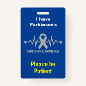 Parkinson-Lanyard-invaliditeits-id Badge (Voorkant)