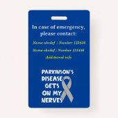 Parkinson-Lanyard-invaliditeits-id Badge (Achterkant)