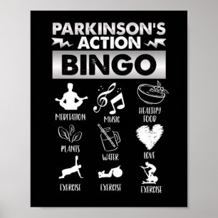 Parkinsons Action Bingo Parkinsons Disease Poster