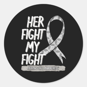 Parkinsons Awareness Grijs lint Idiopathisch Shaki Ronde Sticker