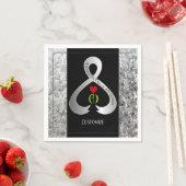 Parkinson's Awareness Ribbon Black and Silver 2 Servet (Insitu)