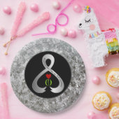 Parkinson's Awareness Ribbon Black and Silver Papieren Bordje (Feest)