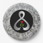 Parkinson's Awareness Ribbon Black and Silver Papieren Bordje (Voorkant)