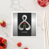 Parkinson's Awareness Ribbon Black and Silver Servet (Insitu)