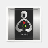 Parkinson's Awareness Ribbon Black and Silver Servet (Voorkant)