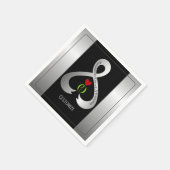 Parkinson's Awareness Ribbon Black and Silver Servet (Hoek)