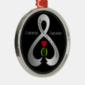 Parkinson's Awareness Ribbon Metalen Ornament (Rechts)