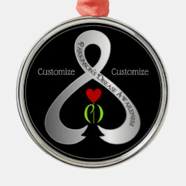 Parkinson's Awareness Ribbon Metalen Ornament