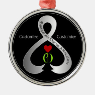 Parkinson's Awareness Ribbon Metalen Ornament