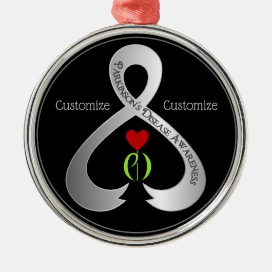 Parkinson's Awareness Ribbon Metalen Ornament (Voorkant)