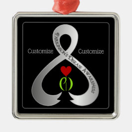 Parkinson's Awareness Ribbon Metalen Ornament