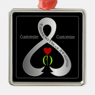 Parkinson's Awareness Ribbon Metalen Ornament