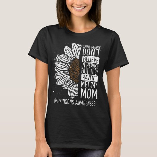 Parkinsons Awareness Ribbon Mom Warrior T-shirt (Voorkant)