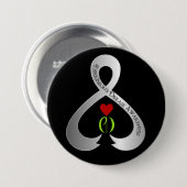 Parkinson's Awareness Ribbon Ronde Button 7,6 Cm (Voorkant /achterkant)