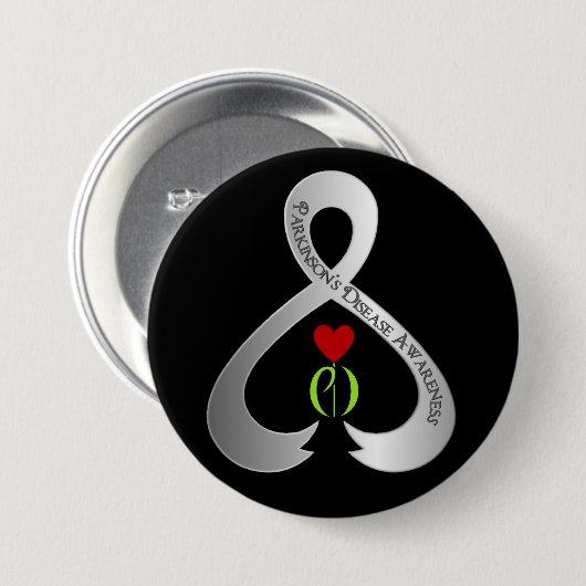 Parkinson's Awareness Ribbon Ronde Button 7,6 Cm (Voorkant /achterkant)