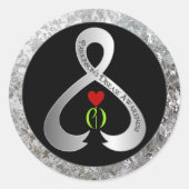 Parkinson's Awareness Ribbon Ronde Sticker (Voorkant)